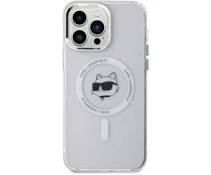 Karl Lagerfeldo IML Metal Choupette Head MagSafe dėklas iPhone 14 Pro Max – baltas