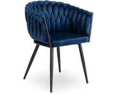 Fotelis Mebel Elite Kėdė ELENA, tamsiai mėlyna, veliūras