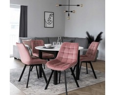 Fotelis Mebel Elite Kėdė RICK, veliūrinė, 53 × 59 × 87 cm, rožinė