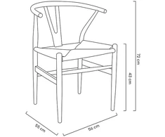 Kėdė WISHBONE, juoda, medinė