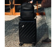 Solier Luggage Kelioninis lagaminas vidutinis M 24 kietas ABS - Solier KYOTO 1071 - Juodas