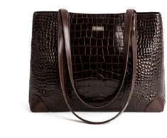 Large Leather Shopper Bag Solier FL56 Alen – Brown