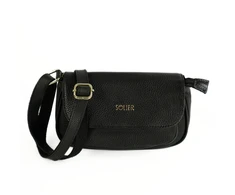 Small Leather Crossbody Bag Solier FL51 Yselle – Juodas