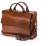 Kelioninis Vintage Brown odinė nešiojamojo kompiuterio rankinė ant pečių Solier Rothen