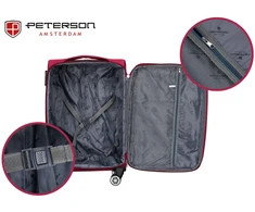 Kelioninis Walizka kabinowa su miękkiego materiału poliestrowego w raudona-niebieskim kolorze - Peterson