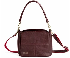 Women’s Leather Crossbody Bag Solier FL50 Cassia – Burgundy