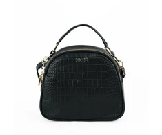 Women’s Leather Crossbody Satchel Bag Solier FL58 Fira – Juodas