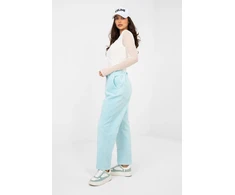 Kelnės moteriškos velvetinės aukštu liemeniu Italy Moda
