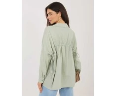 Khaki spalvos moteriški oversize marškiniai (vieno dydžio)