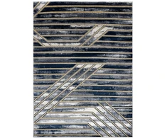 Kilimas 120 × 170 cm, tamsiai mėlyna ir pilkos spalvos WELLI LINES