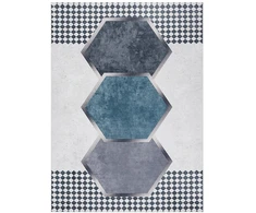 Kilimas 120×170 cm juodas ir baltas Arlen Rhombus