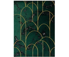 Kilimas 140 × 190 cm, tamsiai žalias ir auksinės spalvos ESTEMA ARTDECO