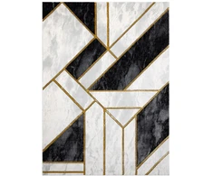 Kilimas 160 × 220 cm, juodos ir auksinės spalvos ESTEMA