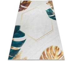 Kilimas 160×220 baltas su aukso akcentu Arlen