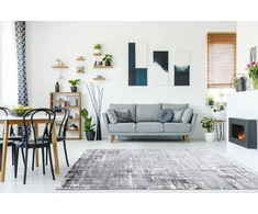 Kilimas 80 × 150 cm, pilkos ir baltos spalvos TREX LINES