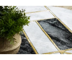 Kilimas ESTEMA MARBLE3, juoda ir auksinė