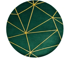 Kilimas GEOMETRIC, tamsiai žalias su auksiniais akcentais ESTEMA