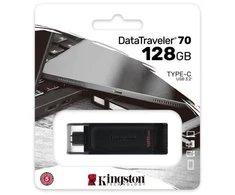 Ausinės KINGSTON 128GB USB-C 3.2 Gen1 DataTraveler 70 USB atmintinė