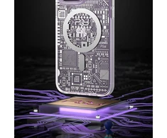 Kingxbar PQY Geek Serija magnetinis dėklas iPhone 14 Plus MagSafe sidabrinis