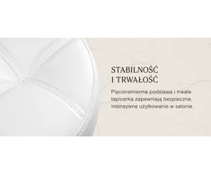 Kirpyklos taburetė Gabbiano D054G, balta su aukso spalvos pagrindu