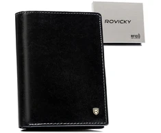Klasikinis vyriškas piniginė su RFID ruda spalva - Rovicky