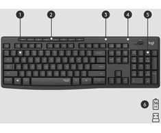 Klaviatūra Belaidis tylaus veikimo klaviatūros ir pelės rinkinys LOGITECH MK295 US