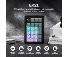 Klaviatūra Epomaker EK21 VIA skaitmeninis blokas, 20 klavišų, belaidis, mechaninis, 1000 mAh, Wisteria V2