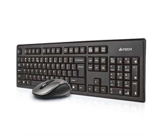 Klaviatūra Klaviatūros ir pelės rinkinys A4Tech V-Track 2.4G 7100N RF Nano membranos (USB 2.0; juoda; optinė) A4TKLA41220