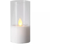 Pakabinamas šviestuvas LED žvakė su tikro stiklo gaubtu, 10 cm