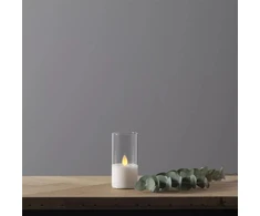 Pakabinamas šviestuvas LED žvakė su tikro stiklo gaubtu, 10 cm