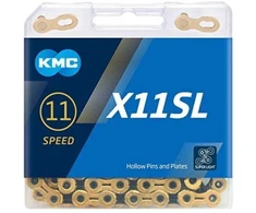 KMC Grandinė X11 SL Ti-N 118 Narių Auksinė Juoda Dėžutėje