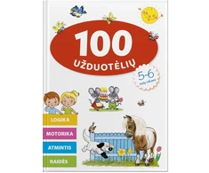 KNYGA 100 užduočių 5-6 metų vaikams. Logika, motorika, atmintis, raidės.