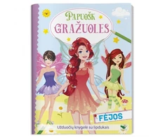 KNYGA Papuošk gražuoles. Fėjos. Užduočių knygelė su lipdukais.