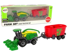 Lean Toys Žaislinis kombainas su priekaba LeanToys