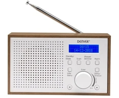 Kompaktiškas DAB+/FM radijas Denver DAB-46, rudas ir baltas