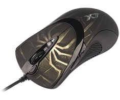 Kompiuterinė pelė A4Tech Evo XGame lazerinis Oscar X747 Brown Fire A4TMYS29980 (lazerinė; 3600 DPI; ruda spalva)