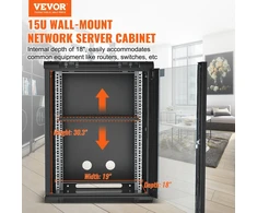 VEVOR 15U sieninis serverio stovo spintos korpusas