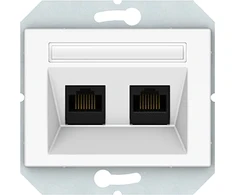 Kompiuterio lizdas VILMA XP 500 be rėmelio, 2 vietų (2xRJ45 CAT5E UTP AMP), baltas