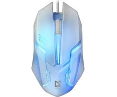 Kompiuterio pelė Defender Cyber MB-560L, 7 spalvų apšvietimas, 1200 DPI, 3 mygtukai, balta, 52561