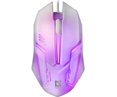 Kompiuterio pelė Defender Cyber MB-560L, 7 spalvų apšvietimas, 1200 DPI, 3 mygtukai, balta, 52561