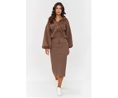 Suknelė Komplektas moterims Makadamia, elegantiškas, ilgarankovis