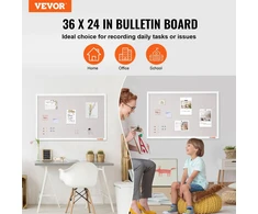 VEVOR 90x60 cm sieninis skelbimų lenta su lininio paviršiumi