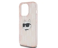 Karl Lagerfeld KLHCP14LHKLPCHP Apple iPhone 14 Pro 6.1″ rožinės spalvos kietas dėklas IML Choupette Head &amp; Monogram