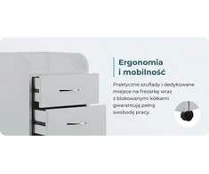 Kosmetologinė spintelė su trimis stalčiais Kombi, pilka