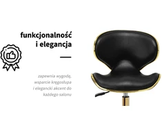 Kosmetologinė taburetė su atlošu Gabbiano Q-4599G, juoda