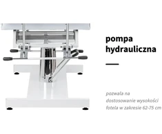 Kosmetologinis krėslas su hidrauliniu keltuvu Sillon V2 210, baltas