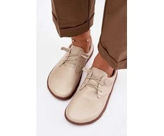 Kreminė moteriški odiniai barefoot pusbačiai Zazoo