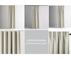 Kreminė užuolaida su klostėmis AmeliaHome 140 × 260 cm