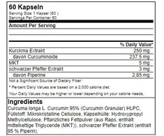 Kurkumino kapsulės GN Curcumin Plus+ 60 kapsulių