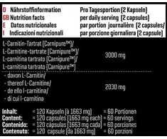 Body Attack Kapsulės Carnipure 1500 120vnt.